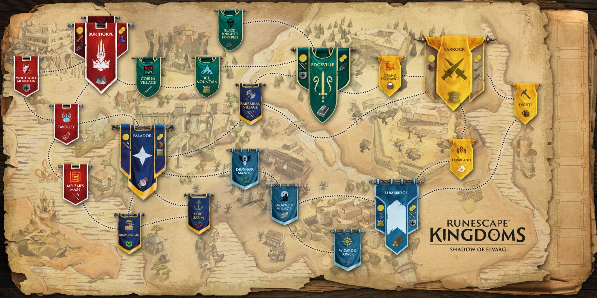 The world game board for Runescape Kingdoms